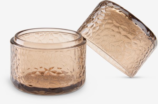 Aufbewahrungsgefäß GENEVAD Ø8xH10cm Glas braun