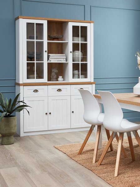 Credenza MARKSKEL 3 ante bianco/color rovere